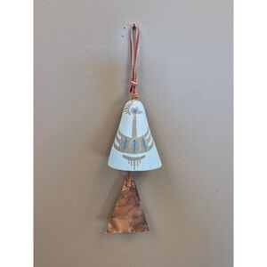 Gatti Southwest Pottery Wind Chime Bell Wall Hanging Copper Signed Ceramic